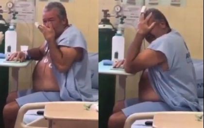 Brasileiro vence covid e chora ao receber alta