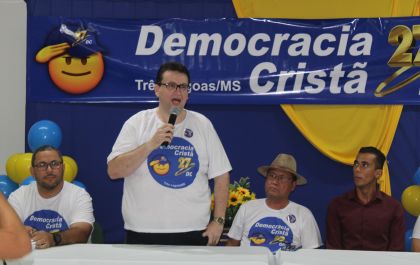 Agitta Social no evento de apresentação e filiação do Democracia Cristã