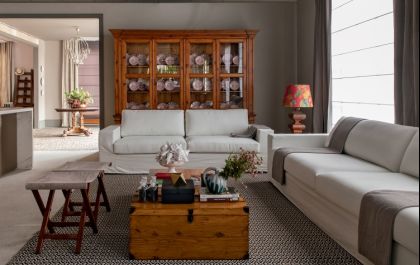 Este ambiente compõe estilos que passeiam entre o contemporâneo e o clássico