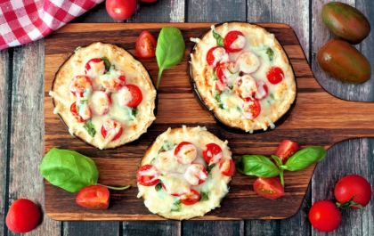 Mini pizza de berinjela