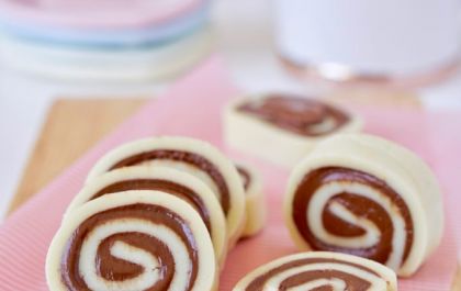 Rocambole de leite em pó e Nutella